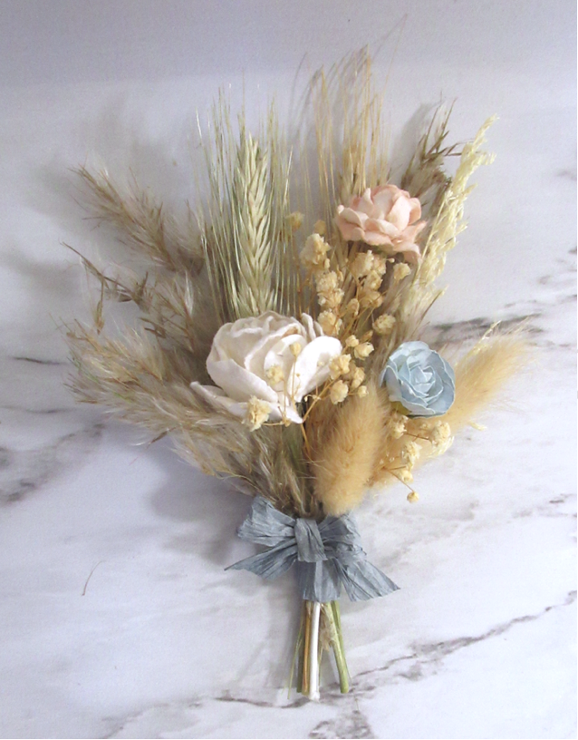 rustic dried flower buttonhole, rustic buttonhole, boho buttonhole